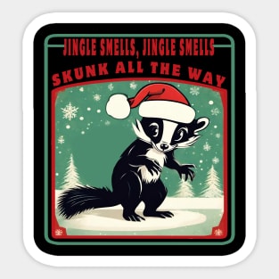 Skunk Christmas Sticker